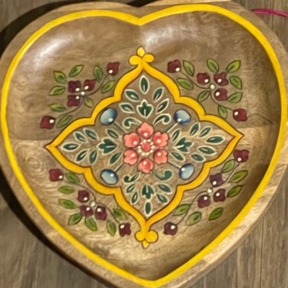 Jaipur in Bloom Handpainted Heart Made in Indian NWT - Picture 4 of 7